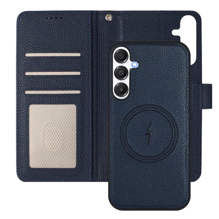 OEM - Samsung Galaxy A55 5G Plånboksfodral Konstläder Magnetiskt - Brun / Blå