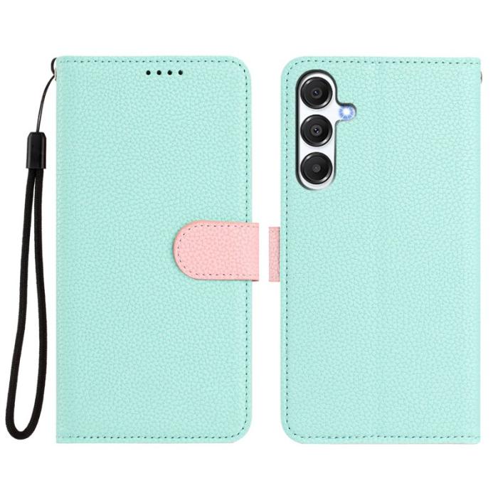 OEM - Samsung Galaxy A55 5G Plånboksfodral Konstläder Magnetiskt - Mintgrön/Rosa