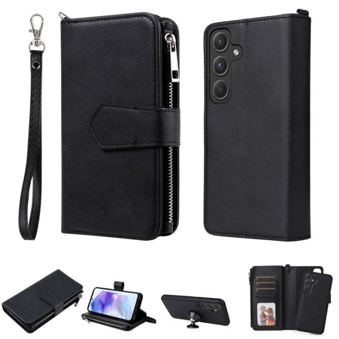 OEM - Samsung Galaxy A55 5G Plånboksfodral Konstläder Magnetiskt - Svart