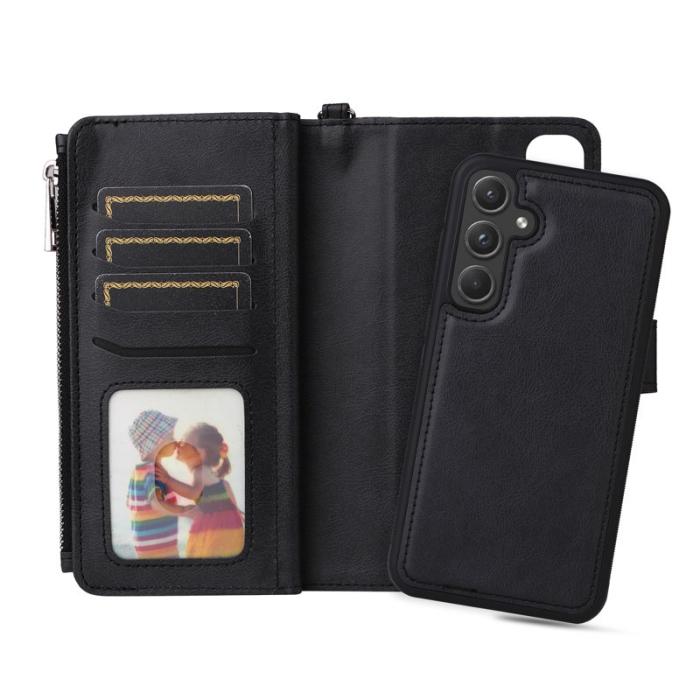 OEM - Samsung Galaxy A55 5G Plånboksfodral Konstläder Magnetiskt - Svart