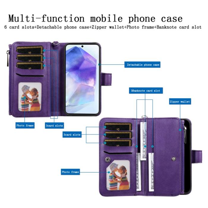 OEM - Samsung Galaxy A55 5G Plånboksfodral Konstläder Magnetiskt - Svart