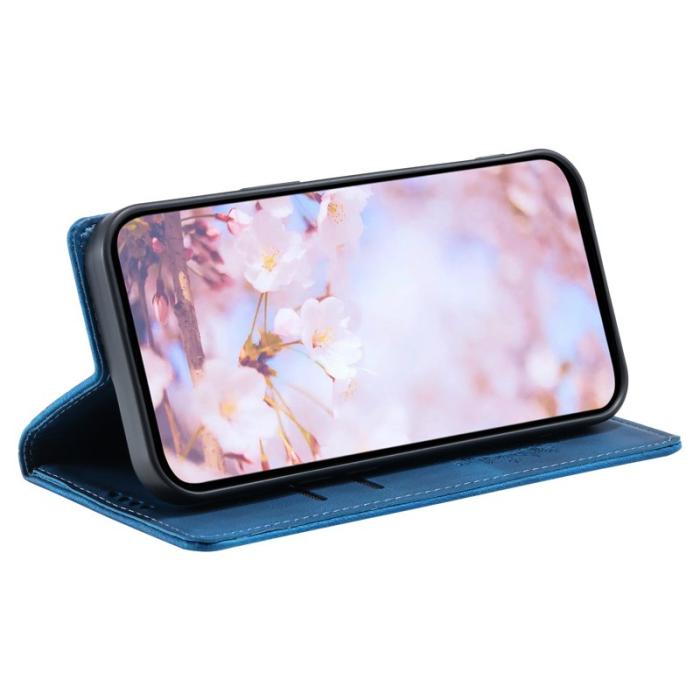 OEM - Samsung Galaxy A55 5G Plånboksfodral Konstläder Mandala Blomma - Blå