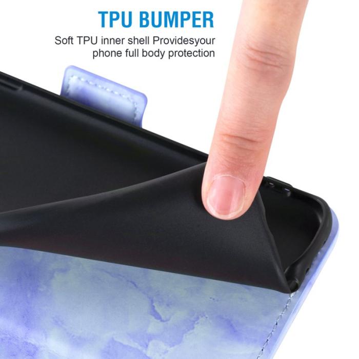 OEM - Samsung Galaxy A55 5G Plånboksfodral Konstläder Marmor - Lila