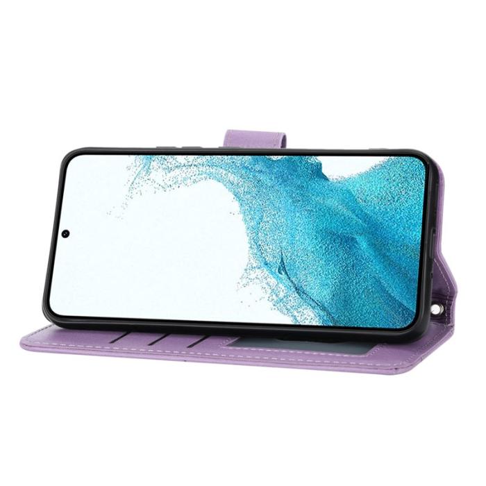 OEM - Samsung Galaxy A55 5G Plånboksfodral Konstläder Med Dragkedja - Lila