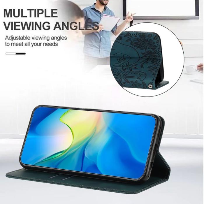 OEM - Samsung Galaxy A55 5G Plånboksfodral Konstläder Med Handrem - Grön