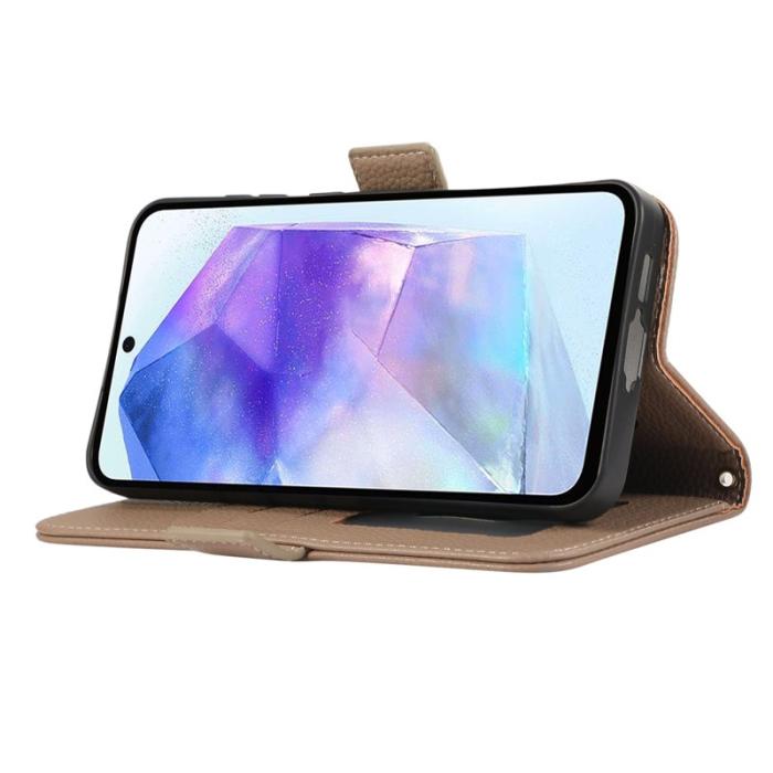 OEM - Samsung Galaxy A55 5G Plånboksfodral Konstläder Med Kortfack - Khaki