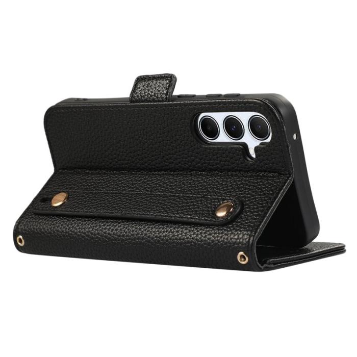 OEM - Samsung Galaxy A55 5G Plånboksfodral Konstläder Med Kortfack - Svart