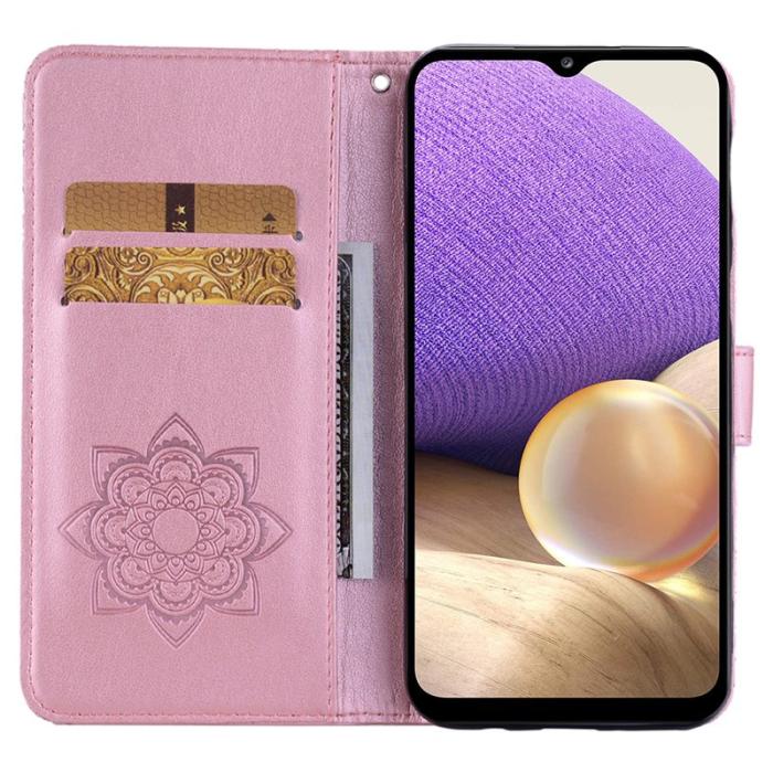 OEM - Samsung Galaxy A55 5G Plånboksfodral Konstläder Med Ställ - Roséguld