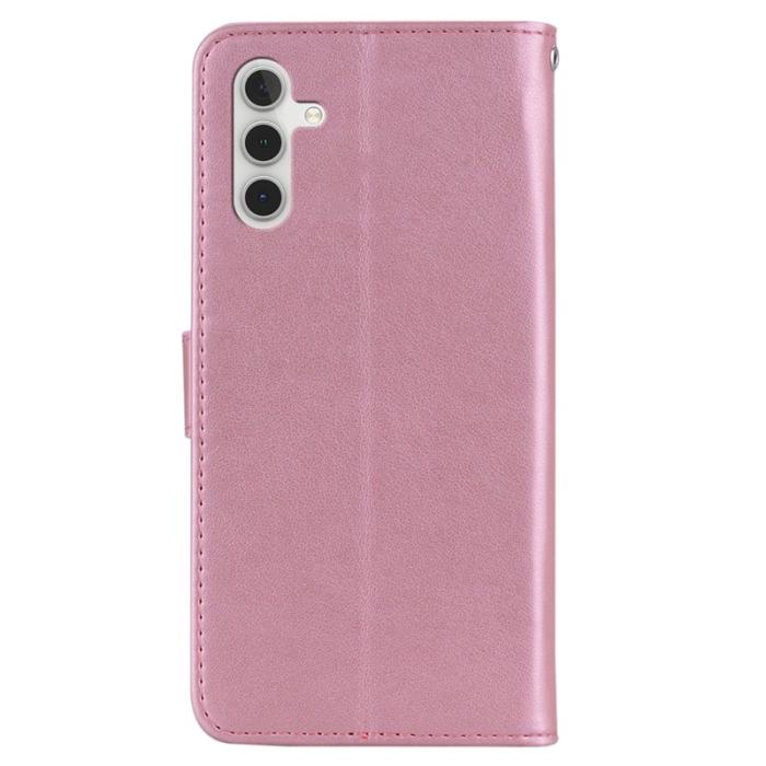 OEM - Samsung Galaxy A55 5G Plånboksfodral Konstläder Med Ställ - Roséguld