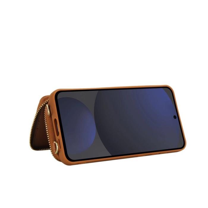 OEM - Samsung Galaxy A55 5G Fodral KonstLäder RFID-Skydd - Brun