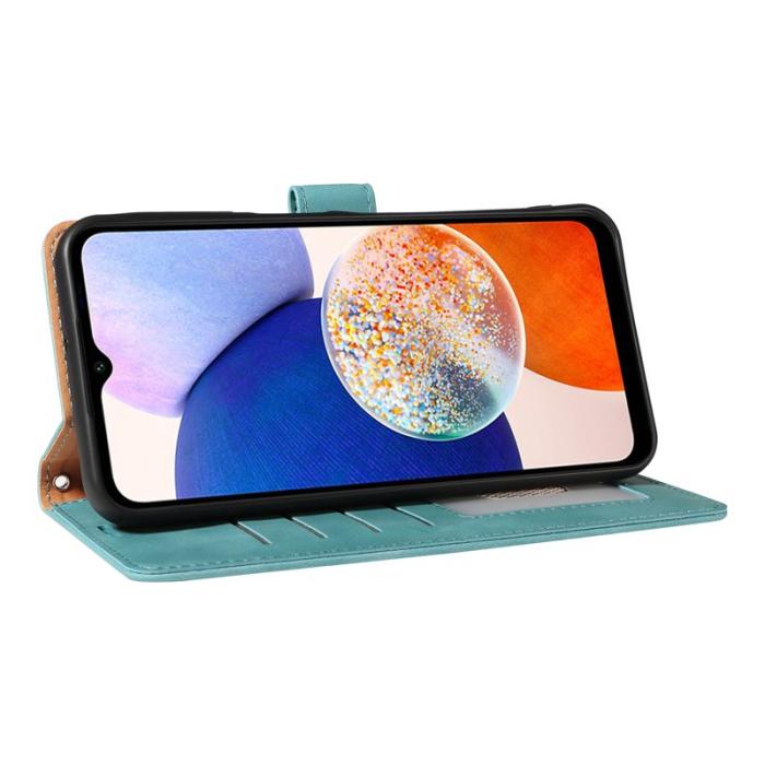 OEM - Samsung Galaxy A55 5G Plånboksfodral Konstläder RFID Skydd - Grön