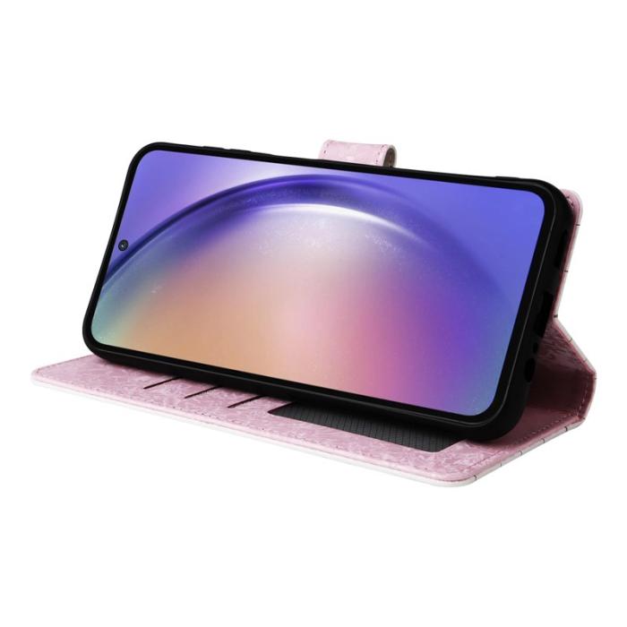 OEM - Samsung Galaxy A55 5G Plånboksfodral Konstläder RFID Skydd - Liten Blomma