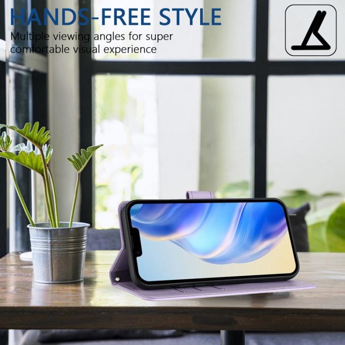 OEM - Samsung Galaxy A55 5G Plånboksfodral Konstläder RFID Skydd - Lila