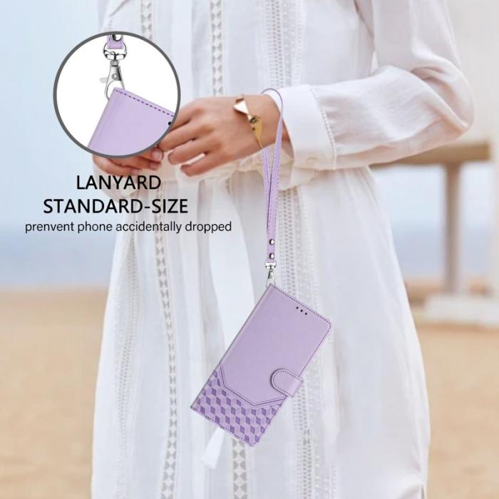 OEM - Samsung Galaxy A55 5G Plånboksfodral Konstläder RFID Skydd - Lila