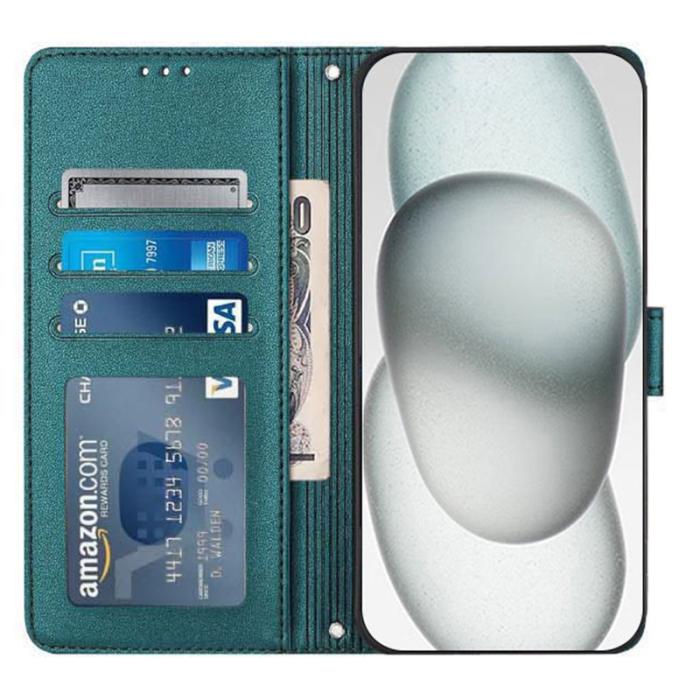 OEM - Samsung Galaxy A55 5G Plånboksfodral Konstläder RFID Skydd - Grön