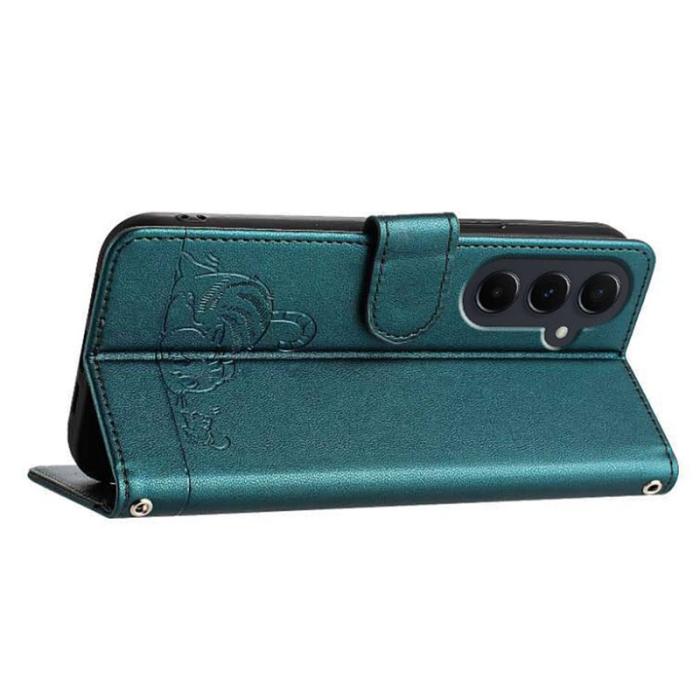 OEM - Samsung Galaxy A55 5G Plånboksfodral Konstläder RFID Skydd - Grön