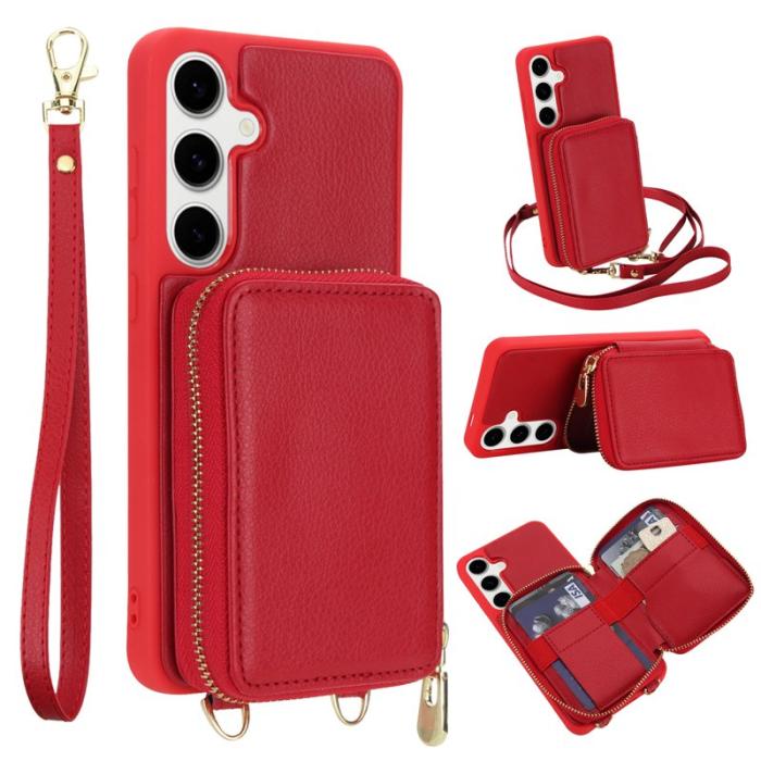 OEM - Samsung Galaxy A55 5G Fodral KonstLäder RFID-Skydd - Röd