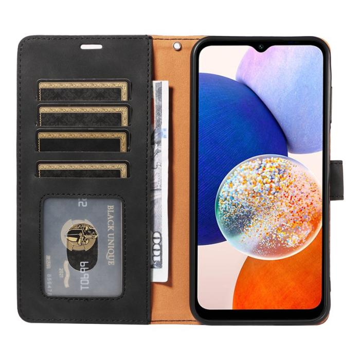 OEM - Samsung Galaxy A55 5G Plånboksfodral Konstläder RFID Skydd - Svart