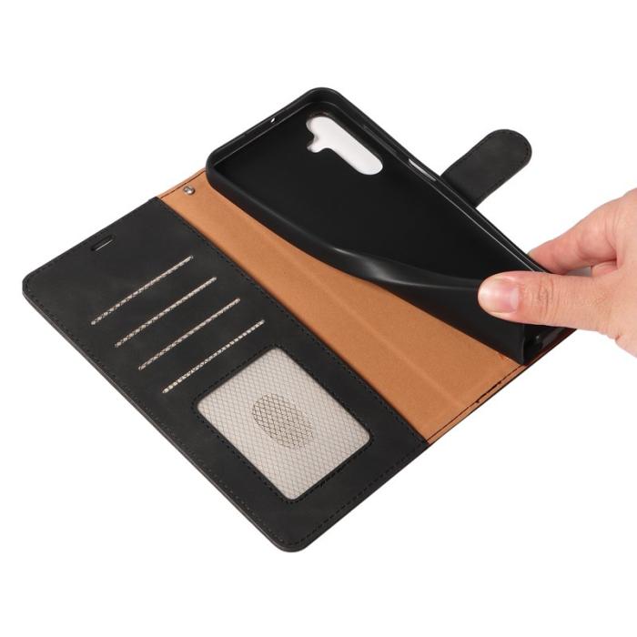 OEM - Samsung Galaxy A55 5G Plånboksfodral Konstläder RFID Skydd - Svart