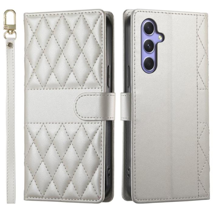 OEM - Samsung Galaxy A55 5G Plånboksfodral Konstläder Rhombus - Beige