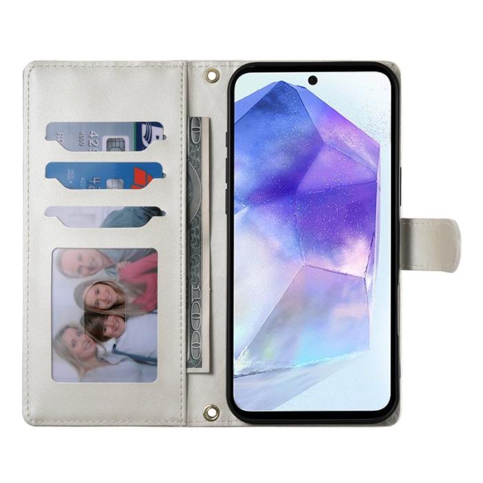 OEM - Samsung Galaxy A55 5G Plånboksfodral Konstläder Rhombus - Beige