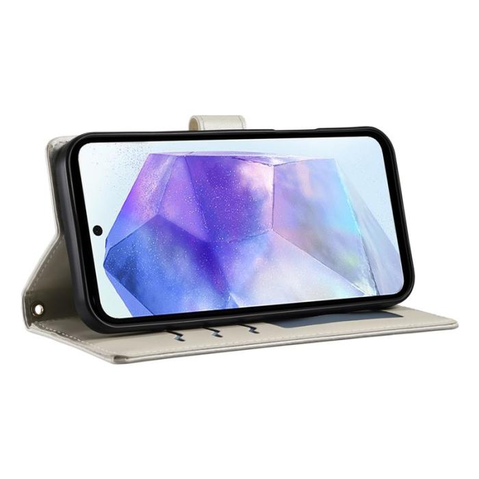 OEM - Samsung Galaxy A55 5G Plånboksfodral Konstläder Rhombus - Beige