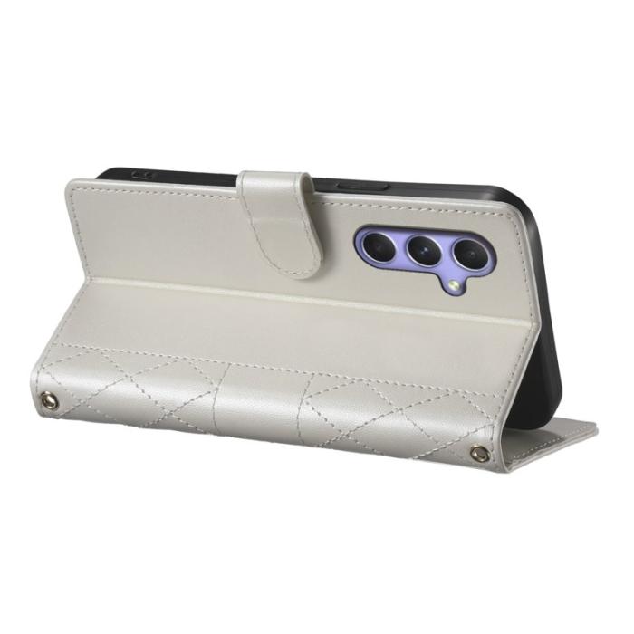 OEM - Samsung Galaxy A55 5G Plånboksfodral Konstläder Rhombus - Beige