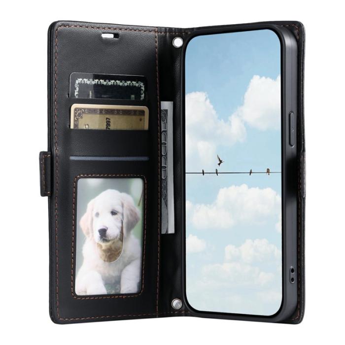 OEM - Samsung Galaxy A55 5G Plånboksfodral Konstläder Rhombus Textur - Svart