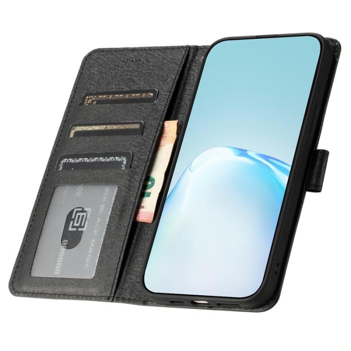 OEM - SAMSUNG Galaxy A55 5G Plånboksfodral Konstläder Shockproof - Svart