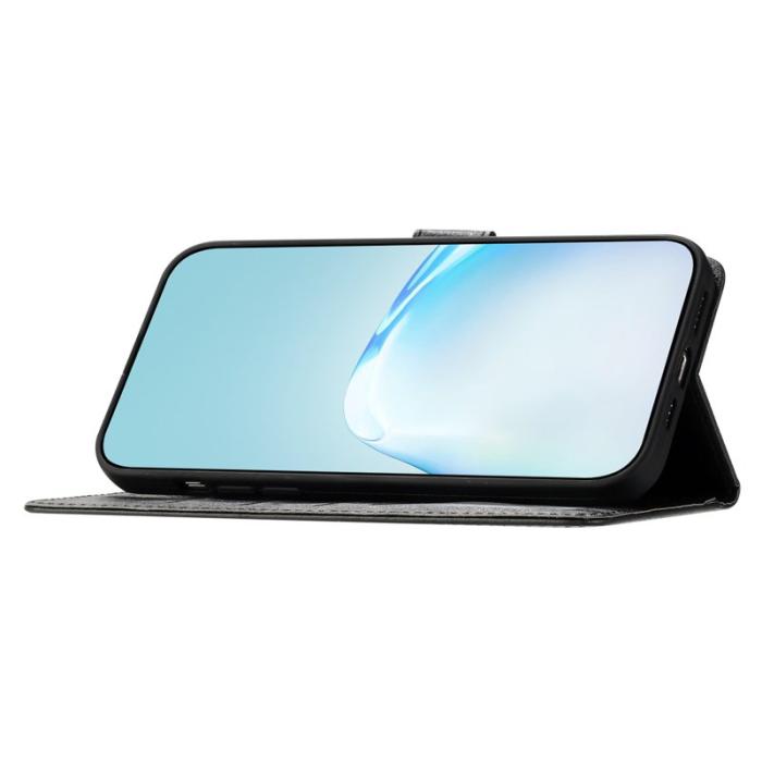 OEM - SAMSUNG Galaxy A55 5G Plånboksfodral Konstläder Shockproof - Svart