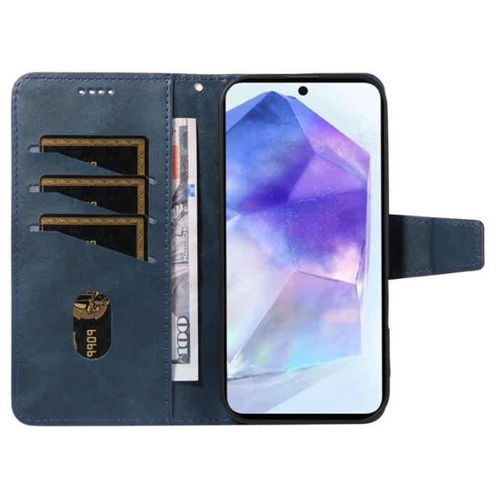 OEM - Samsung Galaxy A55 5G Plånboksfodral Konstläder Ställ - Blå