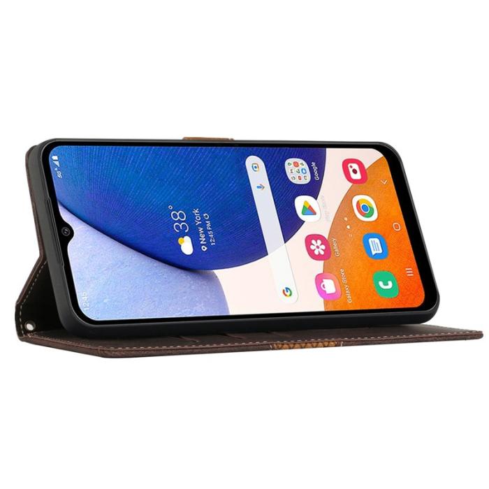 OEM - Samsung Galaxy A55 5G Plånboksfodral Konstläder Ställ - Brun