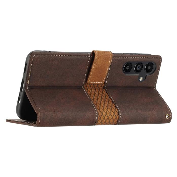 OEM - Samsung Galaxy A55 5G Plånboksfodral Konstläder Ställ - Brun