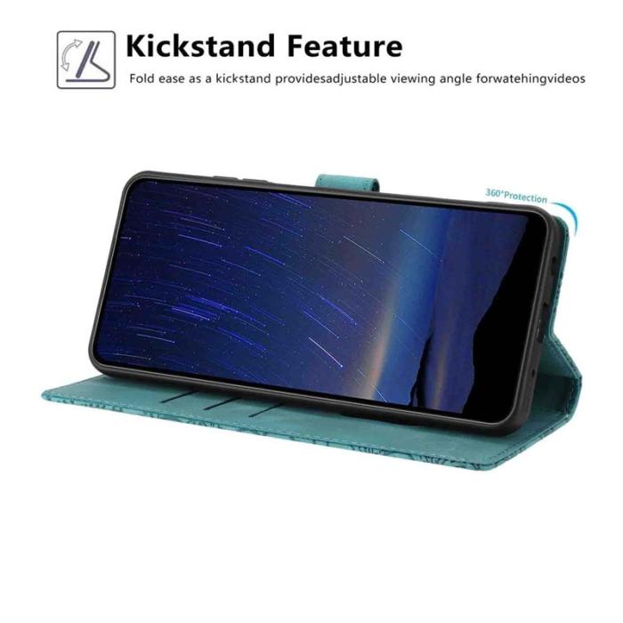 OEM - Samsung Galaxy A55 5G Plånboksfodral Konstläder Ställ - Grön