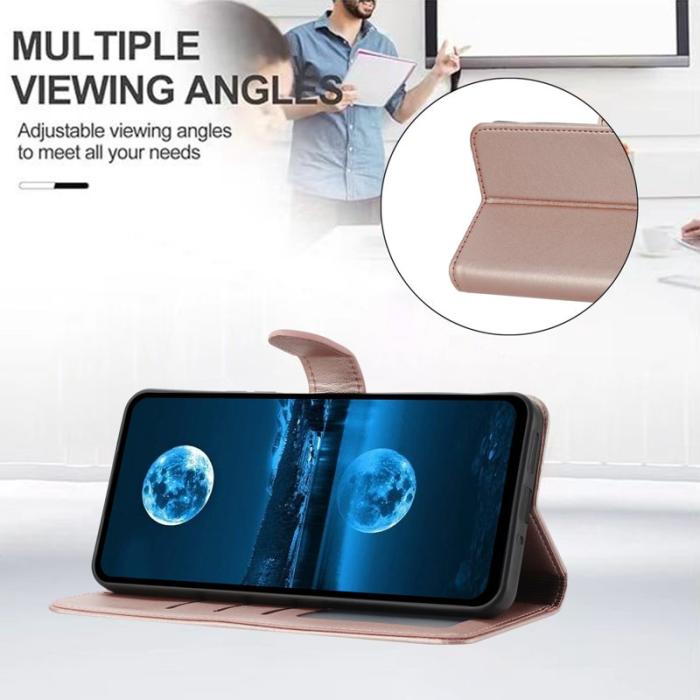 OEM - Samsung Galaxy A55 5G Plånboksfodral Konstläder Ställ - Roséguld