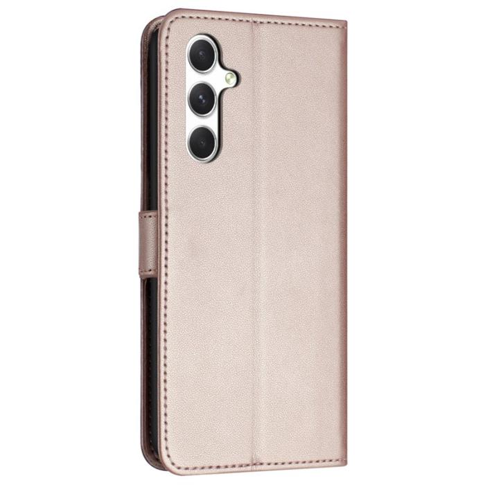 OEM - Samsung Galaxy A55 5G Plånboksfodral Konstläder Ställ - Roséguld
