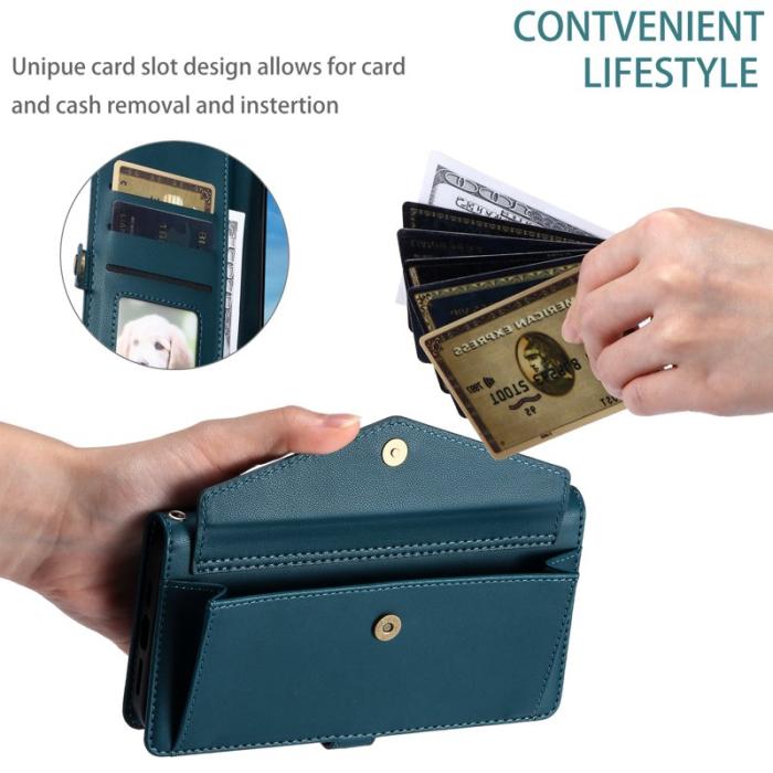 OEM - Samsung Galaxy A55 5G Plånboksfodral Konstläder Ställ - Grön