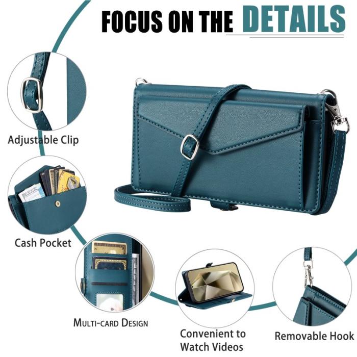 OEM - Samsung Galaxy A55 5G Plånboksfodral Konstläder Ställ - Grön