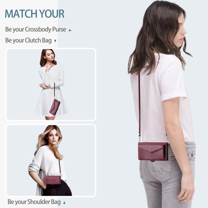 OEM - Samsung Galaxy A55 5G Plånboksfodral Konstläder Ställ - Vinröd