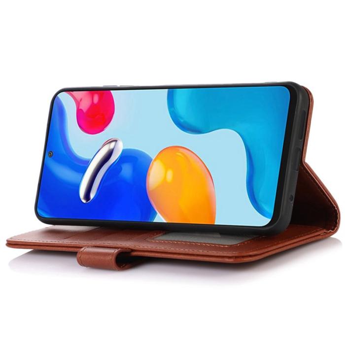 OEM - Samsung Galaxy A55 5G Plånboksfodral Konstläder Stöd - Brun