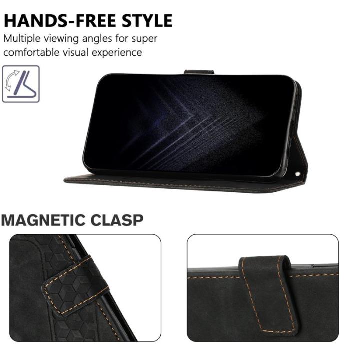 OEM - Samsung Galaxy A55 5G Plånboksfodral Konstläder Stöd Skydd - Svart