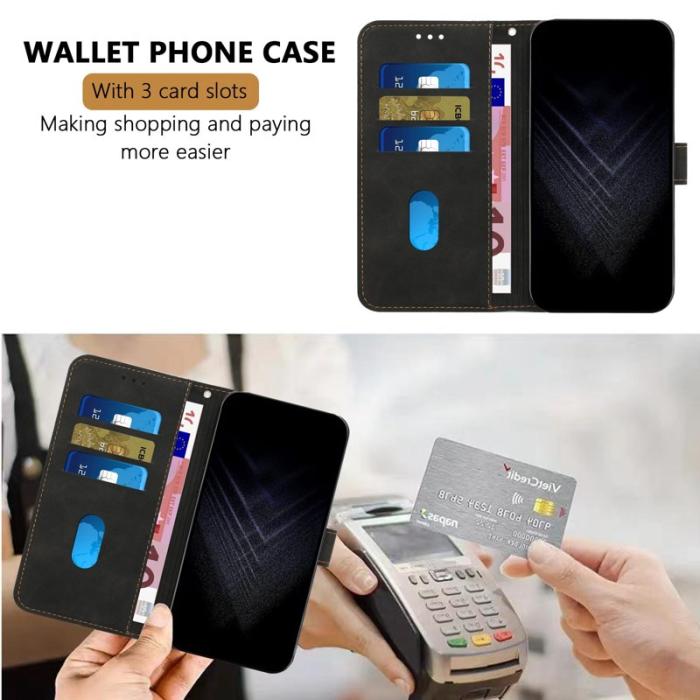 OEM - Samsung Galaxy A55 5G Plånboksfodral Konstläder Stöd Skydd - Svart