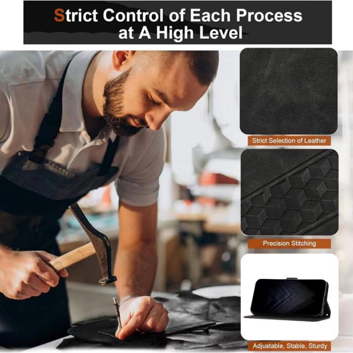 OEM - Samsung Galaxy A55 5G Plånboksfodral Konstläder Stöd Skydd - Svart