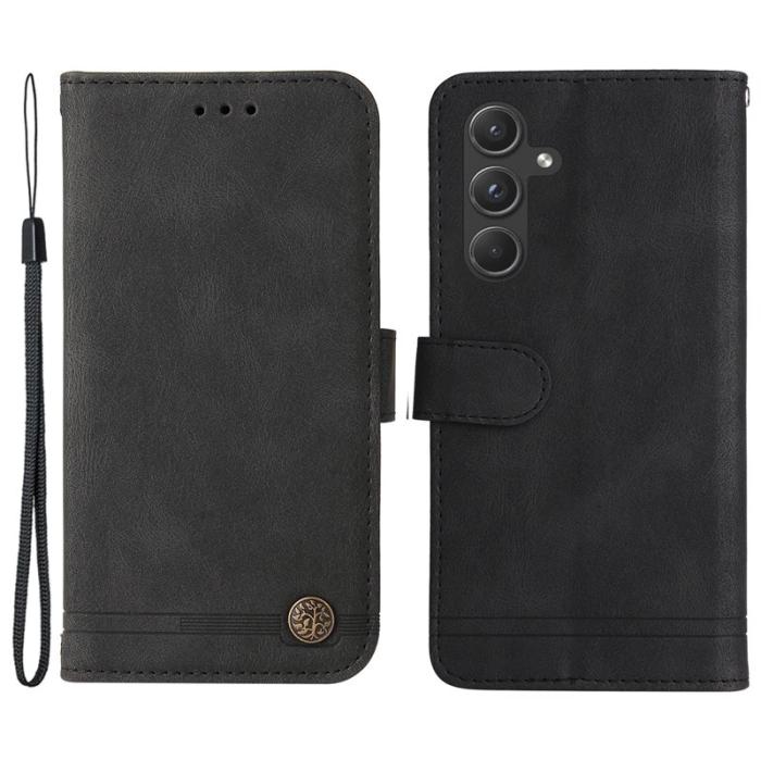 OEM - Samsung Galaxy A55 5G Plånboksfodral Konstläder Stöd - Svart