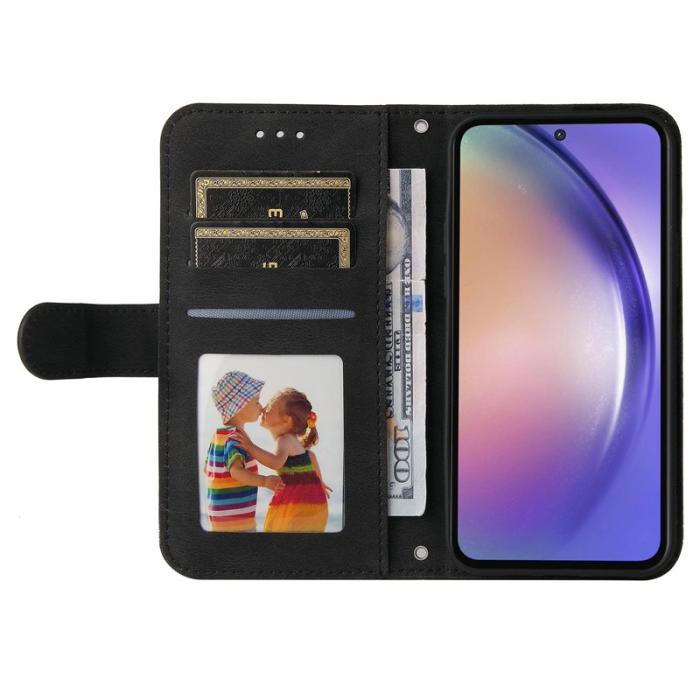 OEM - Samsung Galaxy A55 5G Plånboksfodral Konstläder Stöd - Svart