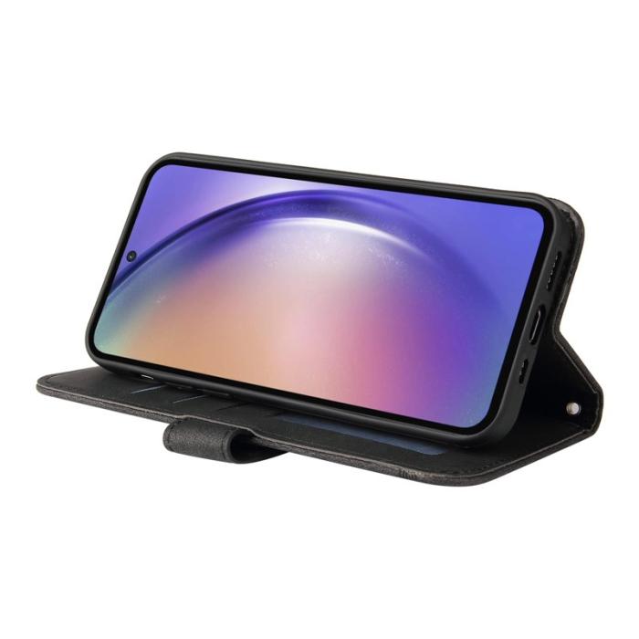 OEM - Samsung Galaxy A55 5G Plånboksfodral Konstläder Stöd - Svart