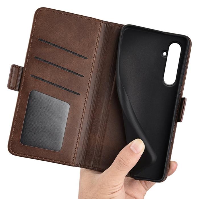 OEM - Samsung Galaxy A55 5G Plånboksfodral Konstläder Stötbeständig Flip - Brun