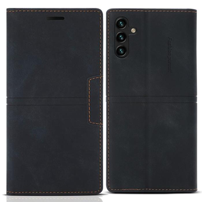 OEM - Samsung Galaxy A55 5G Plånboksfodral Konstläder Stötsäker Ställ - Svart