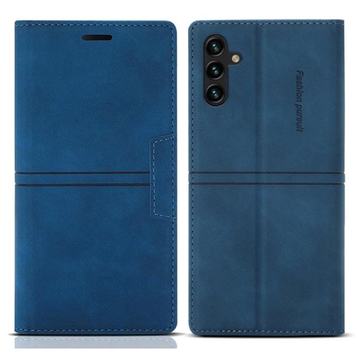 OEM - Samsung Galaxy A55 5G Plånboksfodral Konstläder Stöttålig Ställ - Blå