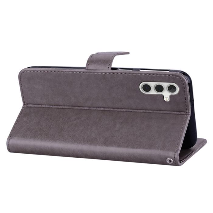 OEM - Samsung Galaxy A55 5G Plånboksfodral Konstläder Uggla - Grå